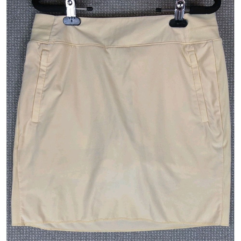 Athleta Women Brooklyn Athletic Skort Size 10 Pale Yellow Golf Tennis Pockets